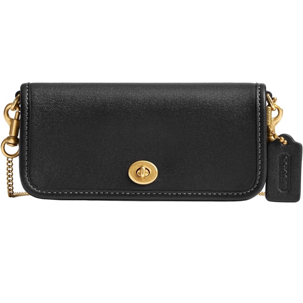 Coach Dinky 14 Bag in Black with Gold Details